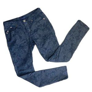 Rock & Republic Jeans Women Size 6M Blue Gray Berlin Floral Lace Stretch R010164